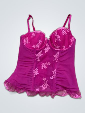 Pink Lace Bustier Top