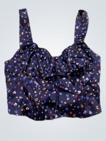 Bershka Floral Bustier Top
