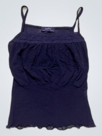 Bershka Navy Lace Camisole Top