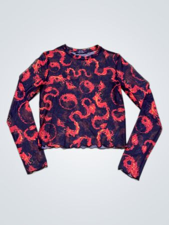 Bershka Sheer Long Sleeve Blouse