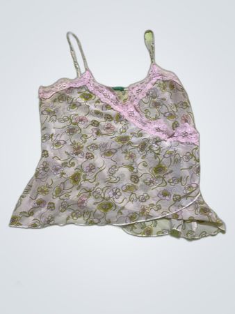 Benetton Lace Trim Camisole Top