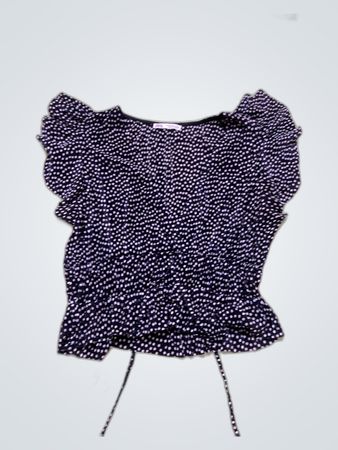 Zara Polka Dot Ruffle Blouse