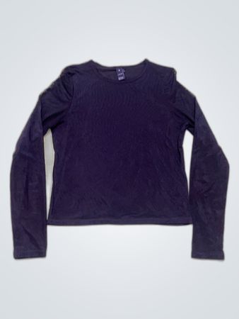 Unbranded Black Long Sleeve Ribbed Top