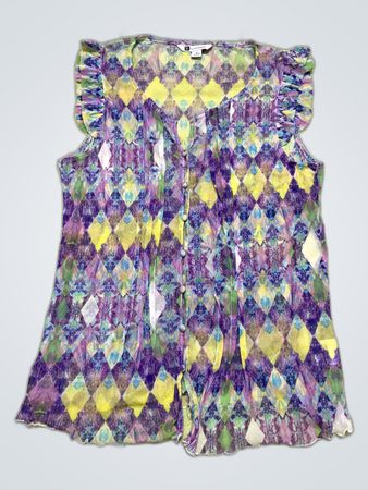 Rockmans Printed Ruffle Blouse