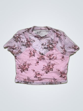 Pink Floral Crop Top