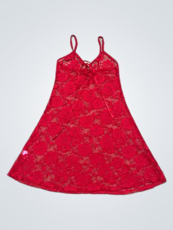 Red Lace Slip Dress