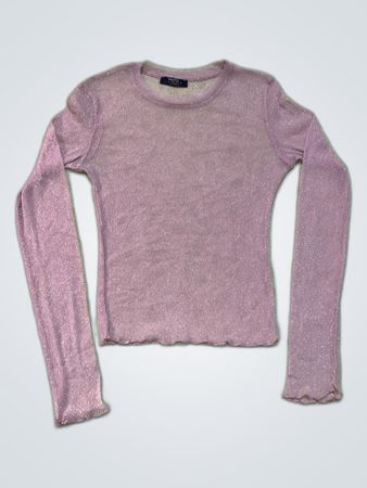 Bershka Long Sleeve Sheer Knit Top