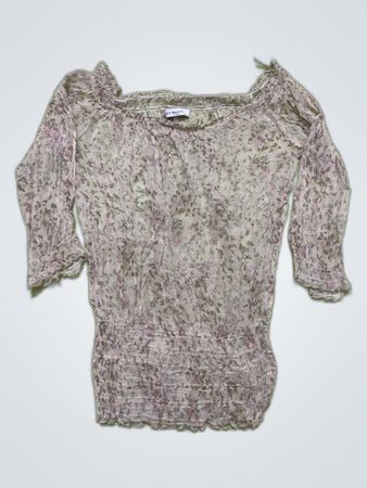 Zara Printed Off-Shoulder Blouse