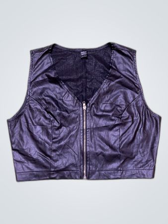 SHEIN Black Faux Leather Vest
