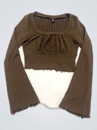 Brown Long-Sleeve Top