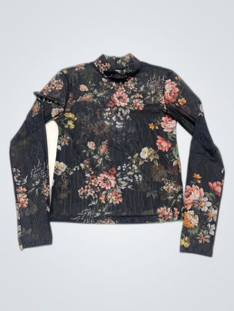 Bershka Printed Sheer Blouse