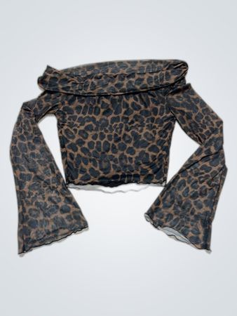 Leopard Print Off-The-Shoulder Top