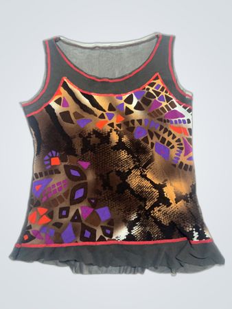 Women's Black and Red Tank Top