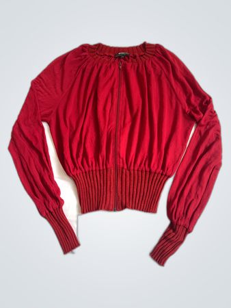 Morgan Red Long-Sleeve Zippered Sweater