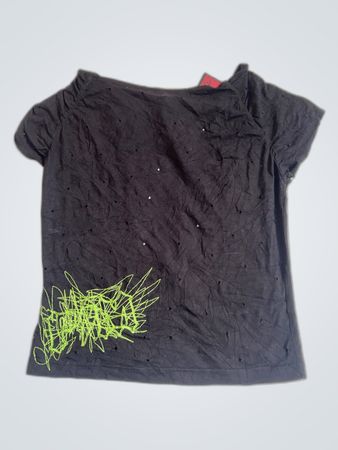 Pacific Motion Black Short Sleeve Top