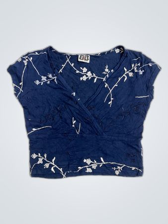 Blue Embroidered Top