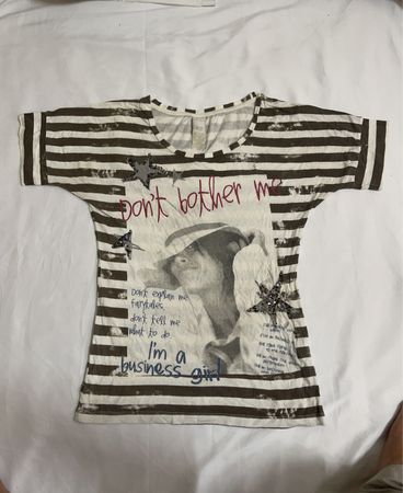Bershka Black and White Striped Shirt