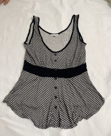Patrice Breal Black and White Gingham Dress