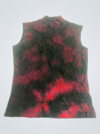 Red and Black Tie Dye Vest