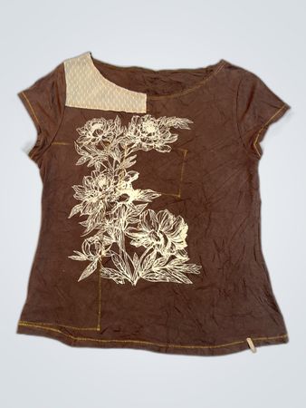 Brown Floral T-Shirt