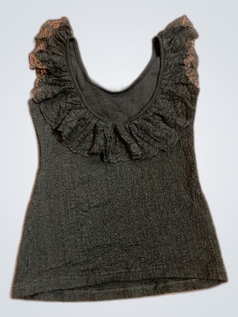 Black Ruffled Top