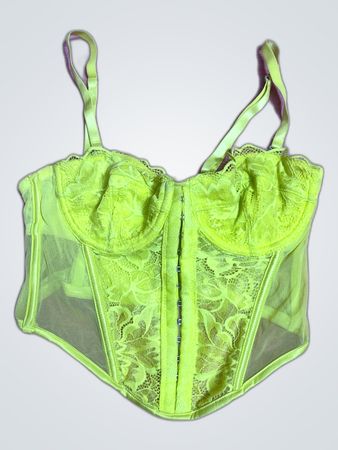 Lime Green Lace Corset Top