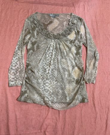 Liz Jordan Snakeskin-Print Top