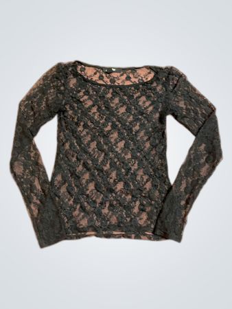 Jennyfer Black Lace Long Sleeve Top