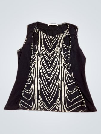 Didier Parakian Black and White Sleeveless Top