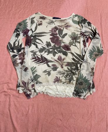 Blue Joint Floral Long Sleeve Top