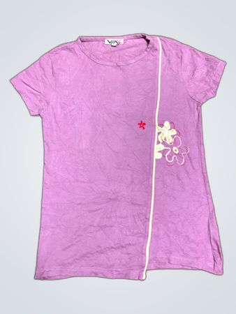 V&A Floral Embroidered Purple T-Shirt