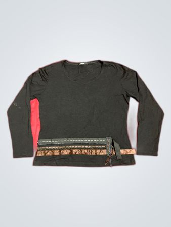 Versace Black Long-Sleeve V-Neck Top