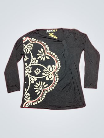 Deaigual Long Sleeve Shirt with Floral Design
