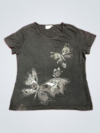 Fransa Butterfly Print T-Shirt