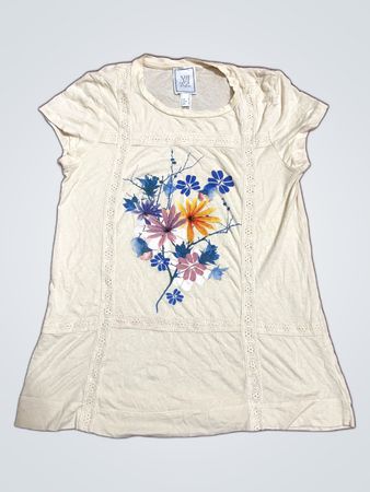 M&J Floral Lace Short Sleeve Top