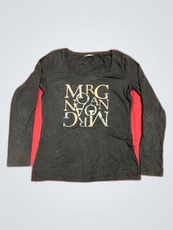 Morgan Black Graphic Long-Sleeve Top
