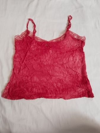 Fille a Suivre Paris Rote Spitzenbesatz-Cami