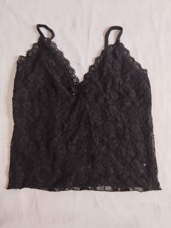 STR Schwarzes Spitzen-Cami-Top