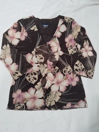Expression Floral Print Durchsichtige Bluse