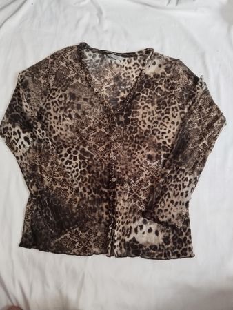 Marks & Spencer Leopardenmuster Transparente Langarmbluse