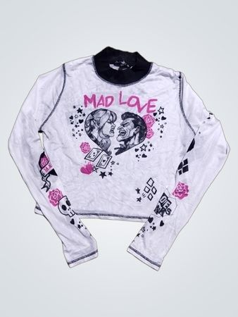DOLLS KILL x DC "Mad Love" Langarm-Crop-Top