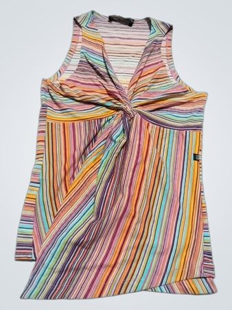 BSB COLLECTION Damen Gestreiftes Gedrehtes V-Ausschnitt Tanktop