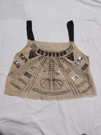 Beige Embellished Top