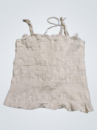 Y.D.YVES PARIS Weiße Rüschentop Camisole