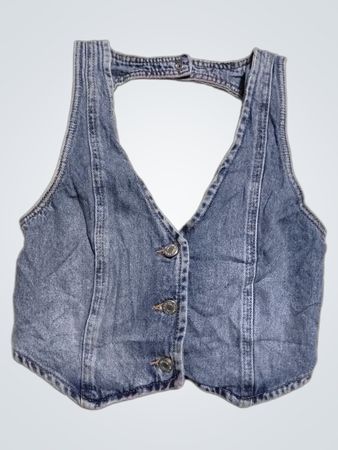 Jeansweste mit Schnallendetails