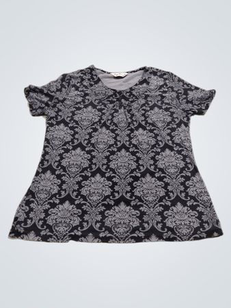 Jian Long Damen Damastdruck Kurzarmoberteil