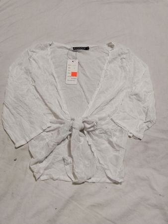 Eversun White Tie-Front Sheer Kimono