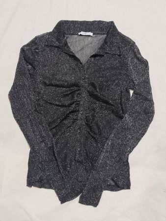 HOLLYS Rüschen Glitzer Langarmshirt