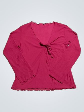 Rosa langärmliges Oberteil mit Bindemuster