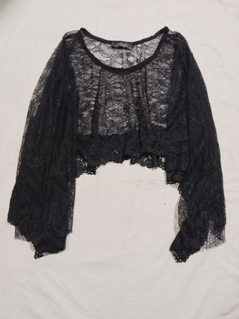 Lippi Black Lace Cropped Top
